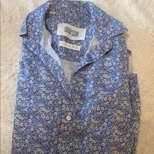 NWT Grayson periwinkle blue floral button down XS